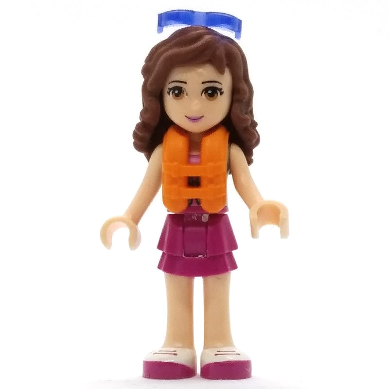 fig-002404 – Olivia - Sand Green Vest, Magenta Skirt