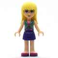 fig-002407 – Stephanie - Sand Green Vest, Dark Purple Skirt