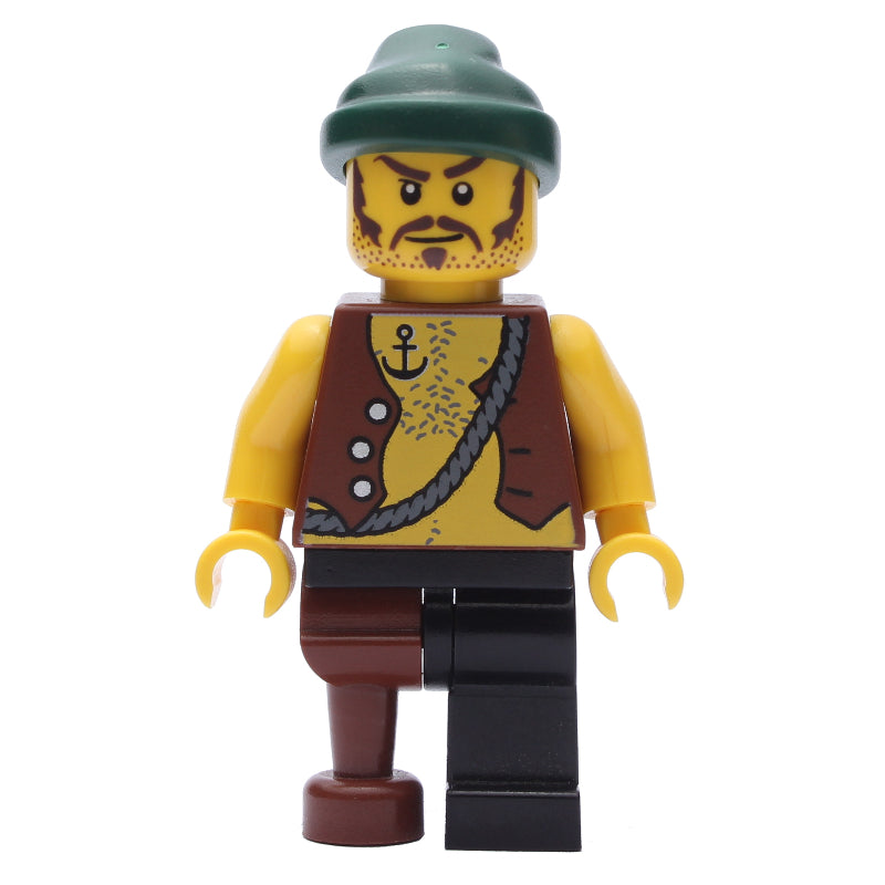 fig-002472 – Pirate with Peg Leg and Dark Green Hat