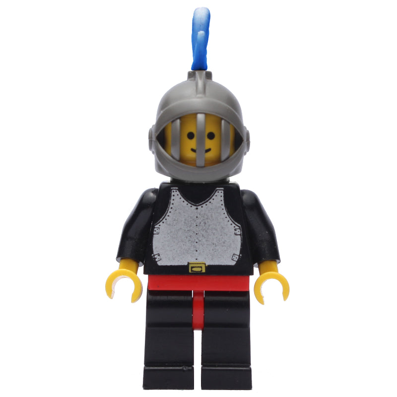 fig-002478 – Knight (Breastplate on Black) - Black Legs, Dark Gray Helmet, Blue Plume