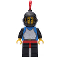 fig-002479 – Knight (Breastplate on Blue) - Black Legs, Black Helmet, Red Plume, Plastic Cape