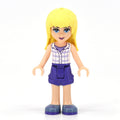 fig-002580 – Stephanie - White Plaid Top, Dark Purple Skirt