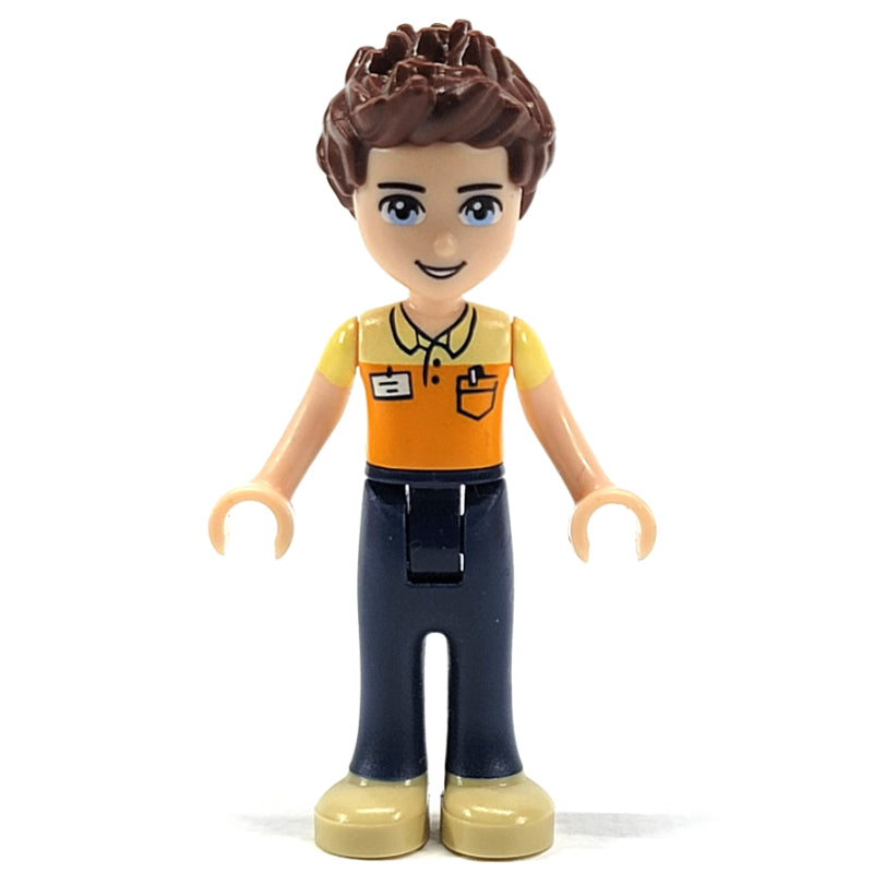 fig-002583 – Daniel - Orange Shirt, Dark BLue Trousers