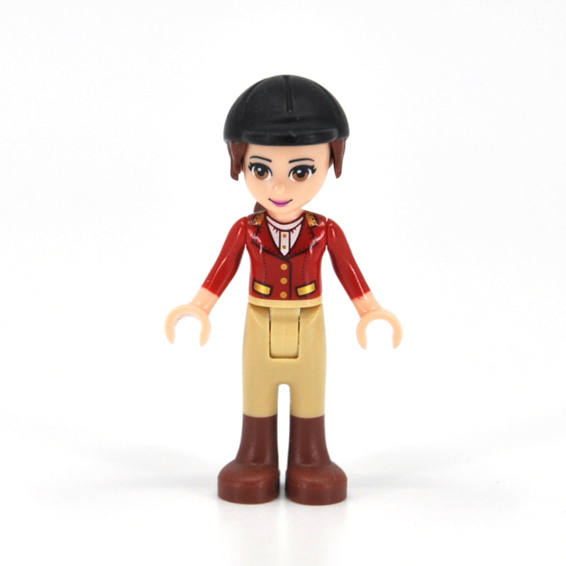 fig-002586 – Olivia - Red Jacket, Tan Trousers