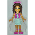 fig-002588 – Andrea- Magenta Vest, Light Aqua Skirt