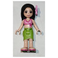 fig-002604 – Martina - Dark Pink Bikini, Lime Skirt