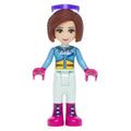 fig-002606 – Amy - Medium Azure Ski Vest, Light Aqua Trousers, Glasses