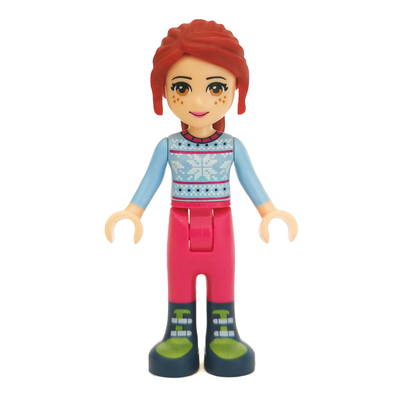 fig-002607 – Mia - Bright Light Blue Sweater, Magenta Trousers