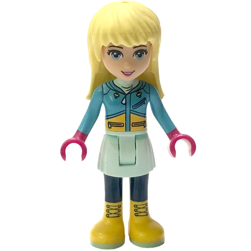 fig-002610 – Stephanie - Medium Azure Ski Vest, Light Aqua Skirt