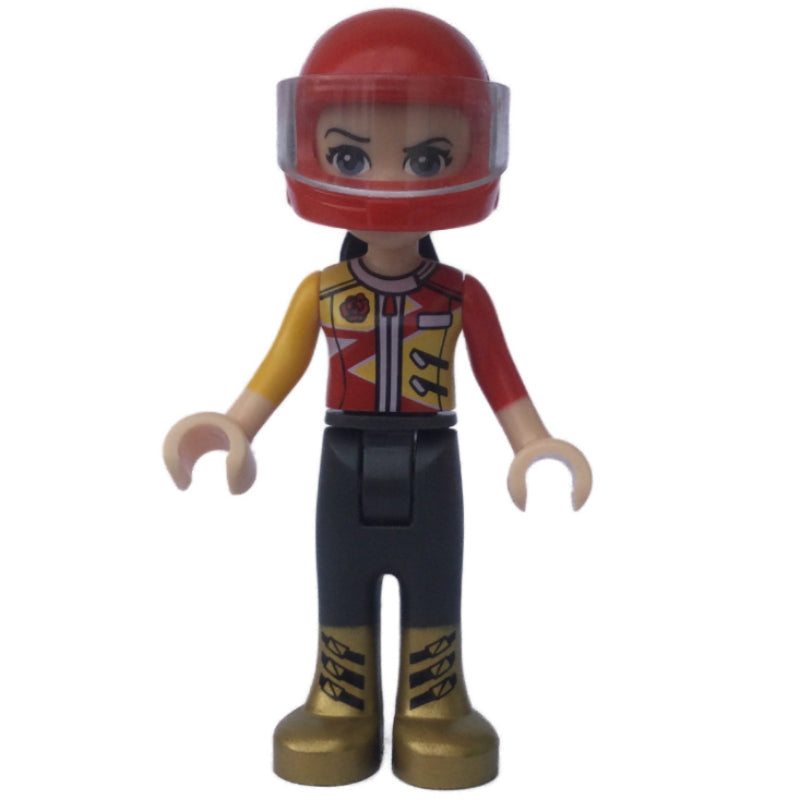 fig-002643 – Vicky - Red/Yellow/Black Racing Suit, Red Helmet
