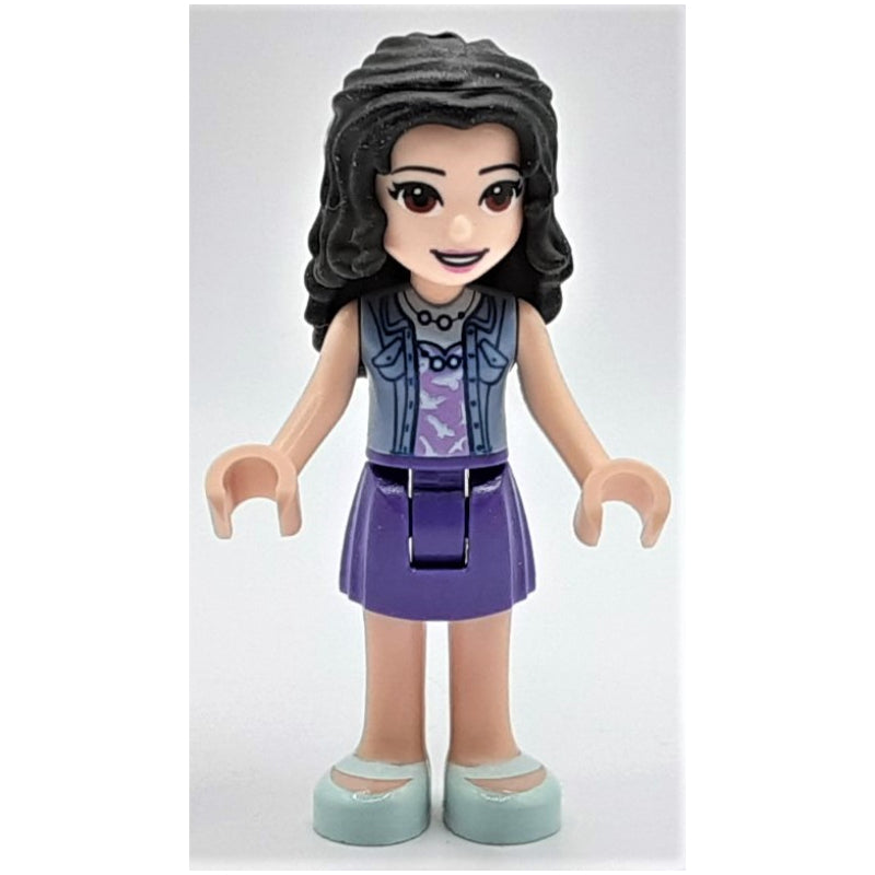 fig-002672 – Emma - Sand Blue Jacket, Dark Purple Skirt