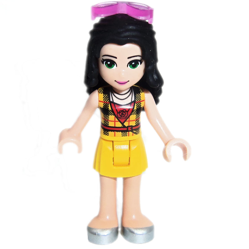 fig-002679 – Vicky - Yellow Plaid Shirt, Yellow Skirt, Glasses