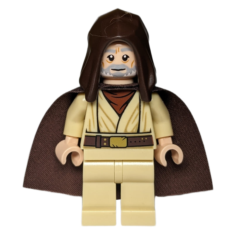 fig-002685 – Obi-Wan Kenobi, Old, Tan Robes, Dark Brown Hood and Cape