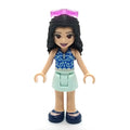 fig-002718 – Emma - Dark Blue Top, Light Aqua Skirt, Glasses