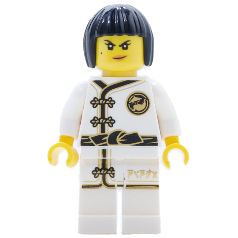 fig-002821 – Nya in White Training Gi with Bob Cut Hair