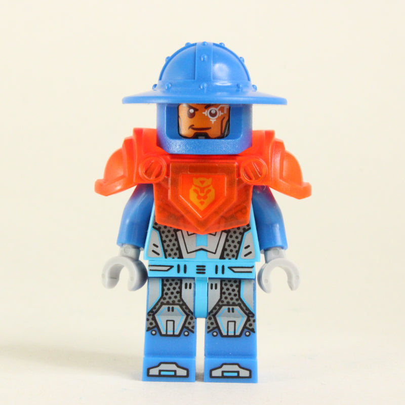 fig-003110 – Royal Soldier with Trans-Neon Orange Armor with 2 x 2 Tile with Stud on Back
