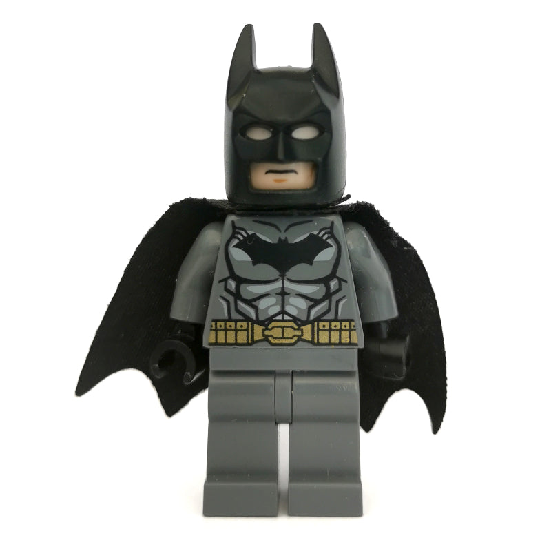 fig-003414 – Batman, Dark Bluish Gray Suit, Black Cape and Cowl, Light Nougat Head, Dark Bluish Gray Hips, Muscles Outline