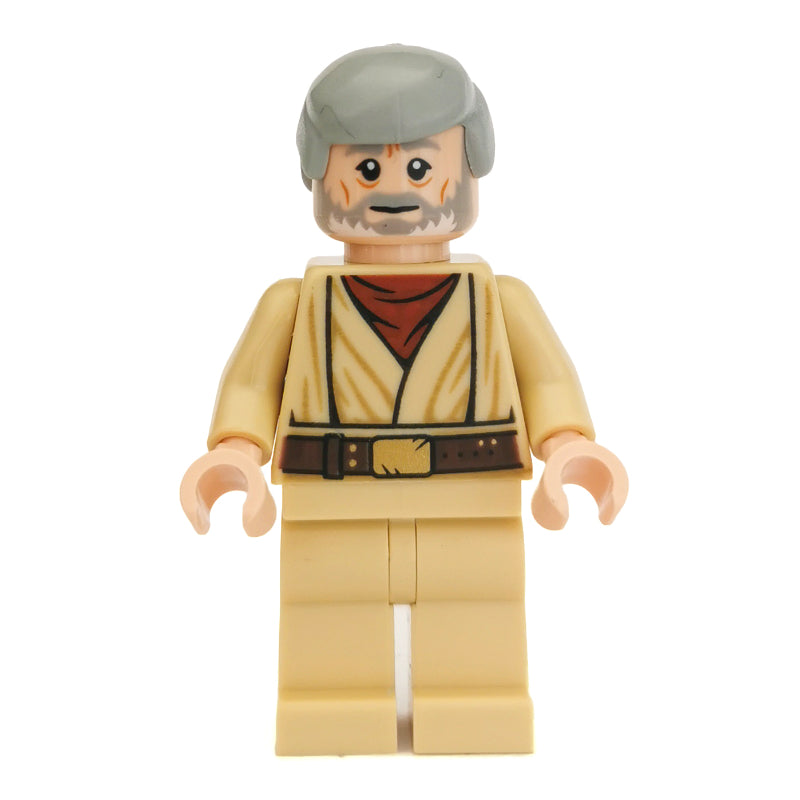 fig-003502 – Obi-Wan Kenobi, Old, Tan Robes, Hair, White Pupils, White and Gray Beard