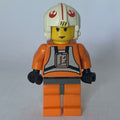 fig-003527 – Luke Skywalker, Orange Rebel Pilot Outfit, Yellow Skin, Dark Bluish Gray Hips (3626b Head)