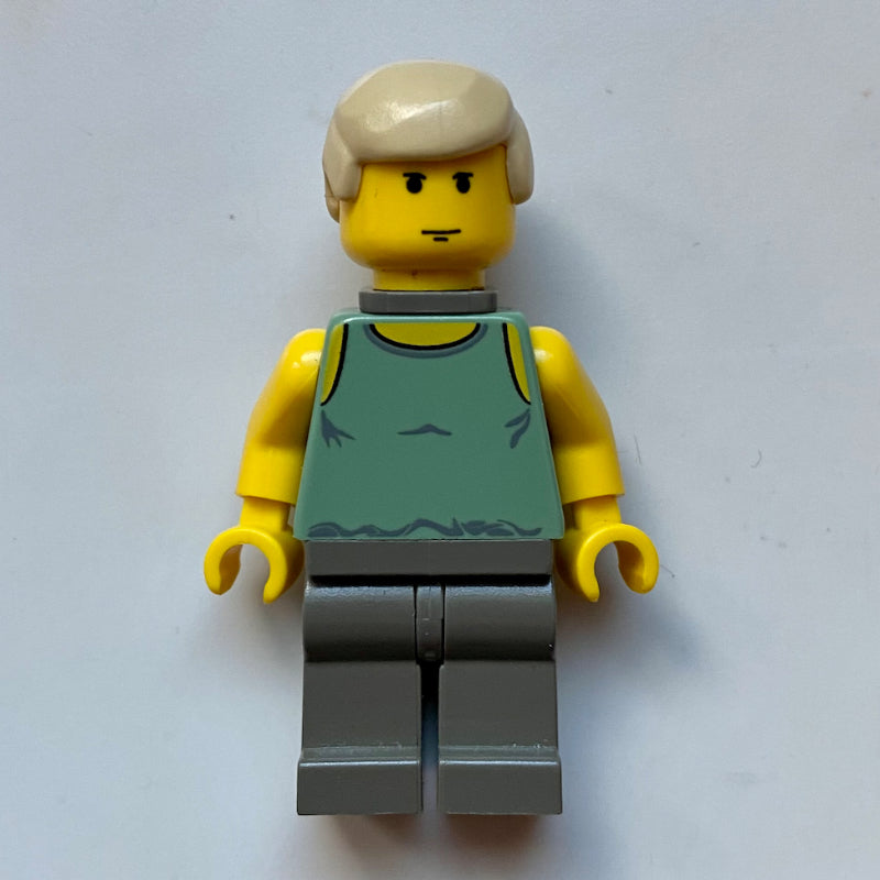 fig-003535 – Luke Skywalker, Dagobah Outfit, Yellow Skin, Sand Green Tank Top with Neck Bracket
