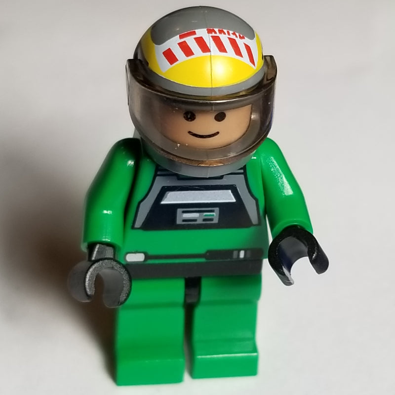 fig-003560 – Rebel Pilot A-wing, Green Uniform, Black Eyes, Trans-Brown Visor