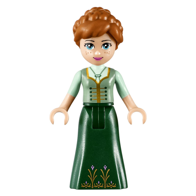 fig-003580 – Anna - Sand Green and Dark Green Dress, Open Mouth