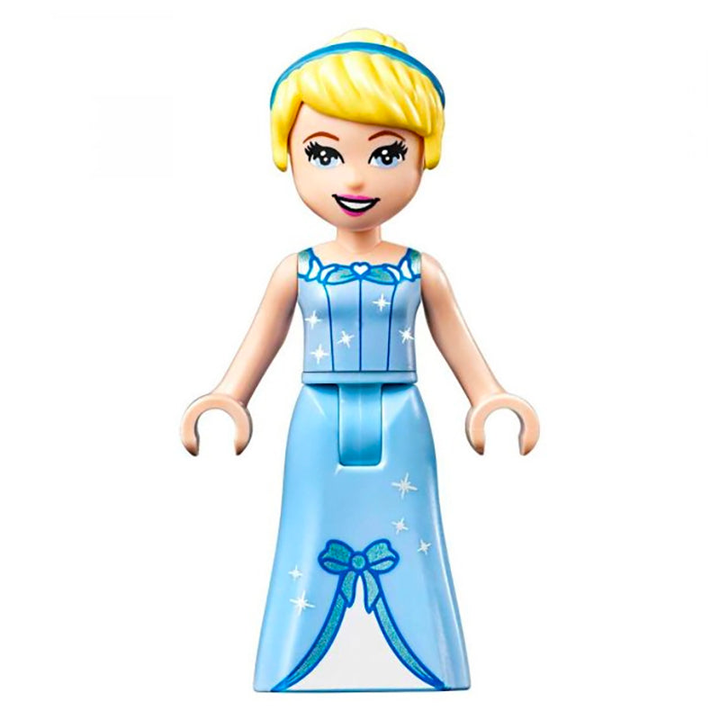 fig-003598 – Cinderella - Bright Light Blue Dress, White Under-Dress - Thick Hinge