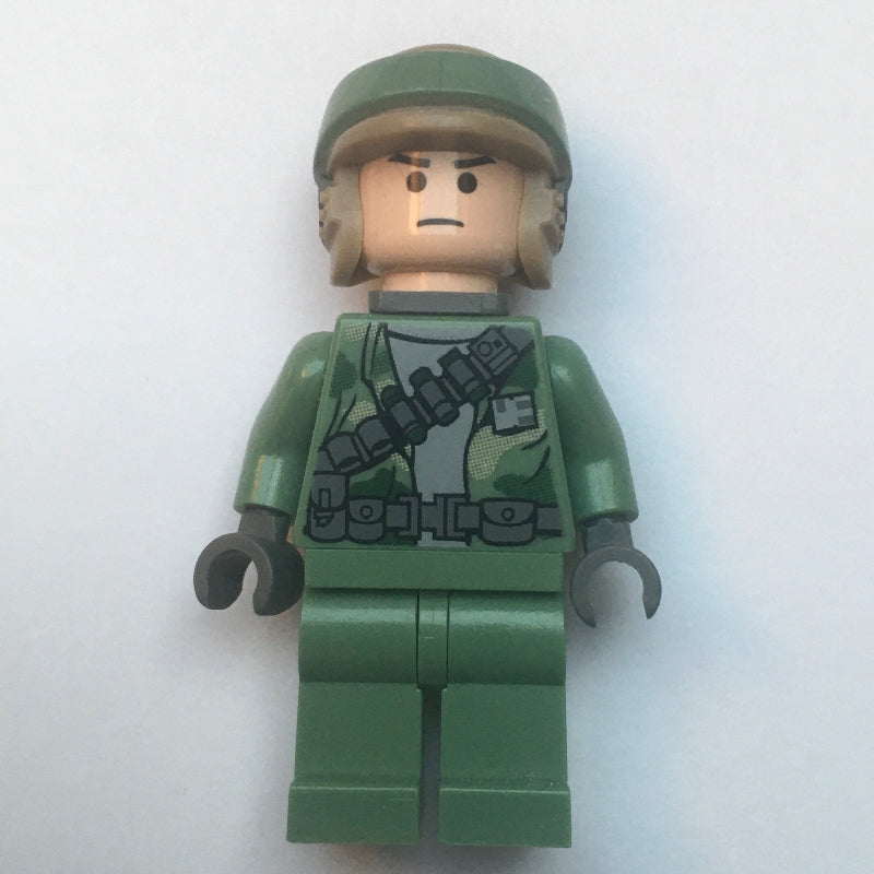 fig-003820 – Rebel Trooper in Endor Uniform, Sand Green Legs, Black Eyes, Neck Bracket
