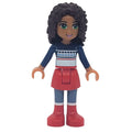 fig-003914 – Andrea - Dark Blue Christmas Sweater, Red Skirt