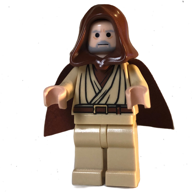 fig-003957 – Obi-Wan Kenobi, Old, Tan Robes, Reddish Brown Hood and Cape, Black Eyes