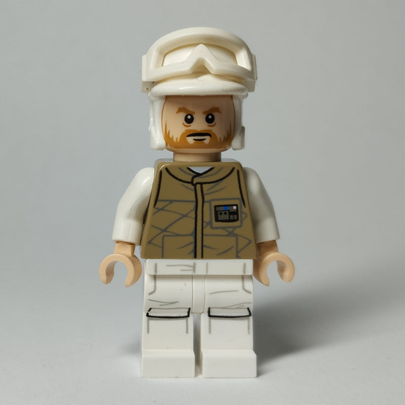 fig-004129 – Rebel Trooper in Hoth Uniform, White Hat, Dark Tan Jacket, Beard