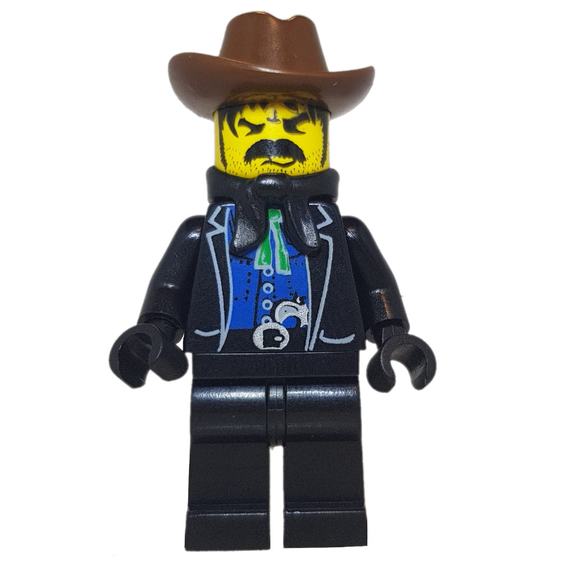 fig-004363 – Bandit - Western, Black Jacket, Black Handkerchief, Brown Hat