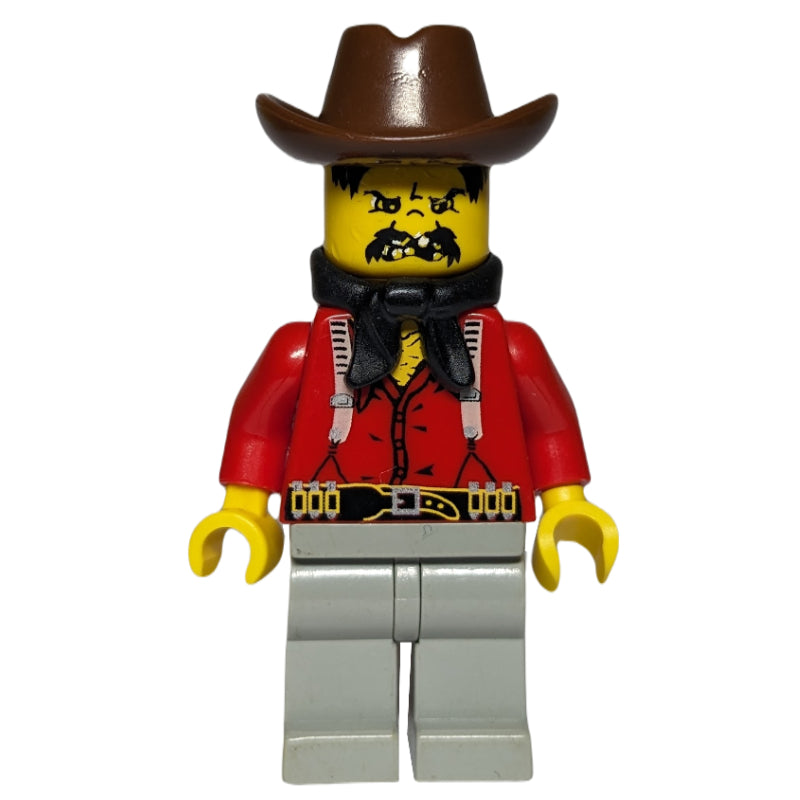 fig-004364 – Bandit - Western, Red Shirt, Black Handkerchief, Brown Hat