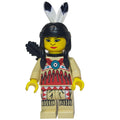 fig-004370 – Indian - Woman, Tan Clothing, Red Trim, Quiver