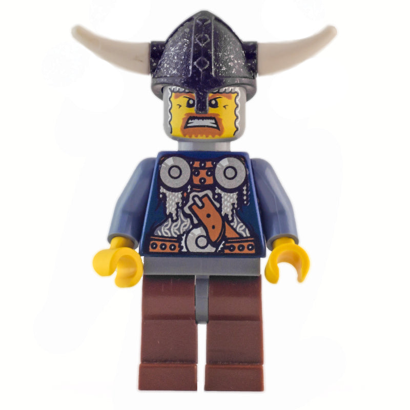 fig-004382 – Viking Warrior - Armour, Sand Blue Arms, Reddish Brown Legs