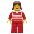fig-004386 – Woman - Red/White Striped Shirt, Red Arms, Red Legs (3626b Head)