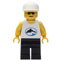 fig-004458 – Man - Sunglasses, White Torso with Dolphin, Black Legs, White Cap