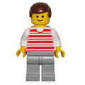 fig-004462 – Man - Red/White Striped Shirt, White Arms, Light gray Legs