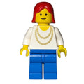 fig-004465 – Woman - Gold Necklace, White Torso, Blue Legs, Red Hair