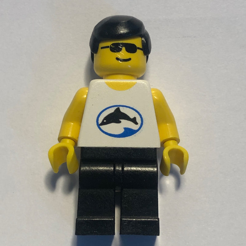 fig-004470 – Man - White Torso with Dolphin, Black Legs, Sunglasses