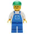 fig-004693 – Man - White Torso, Blue Overall, Green Cap