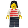 fig-004699 – Woman - Red/White Striped Shirt, White Arms, Black Legs