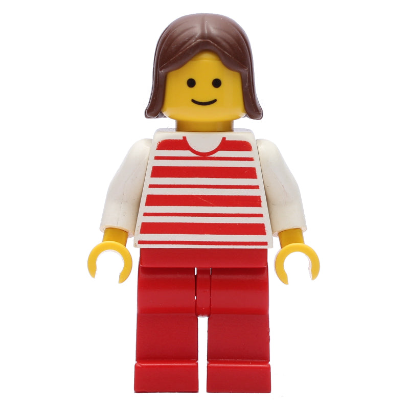 fig-004700 – Woman - Red/White Striped Shirt, White Arms, Red Legs (3626b Head)