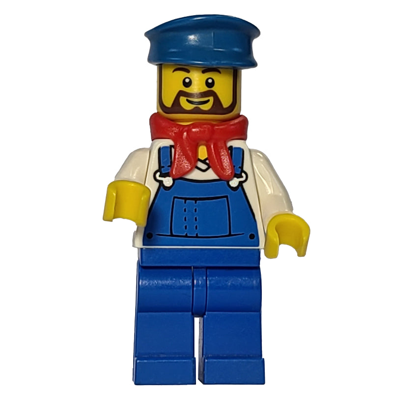 fig-004741 – Train Machinist - White Torso, Blue Overall, Blue Hat