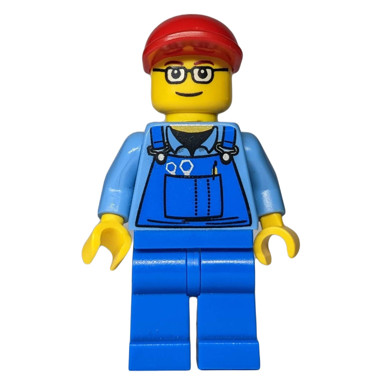 fig-004742 – Worker - Medium Blue Torso, Blue Overall, Glasses