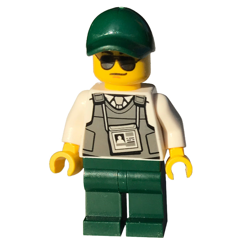 fig-004745 – Security Officer - Bullet-Proof Vest, Dark Green Legs, Cap