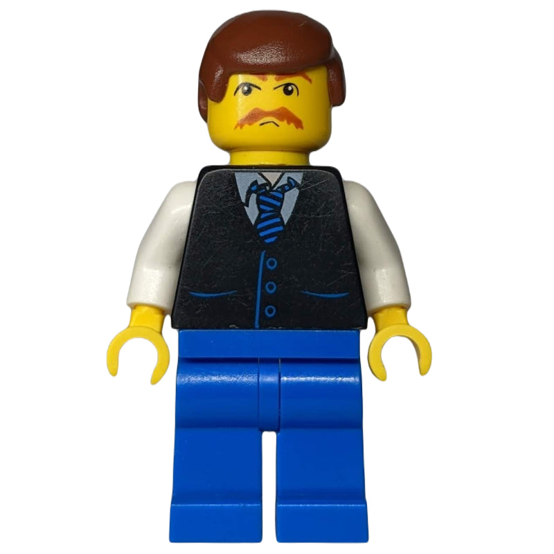 fig-004753 – Man, Black Jacket, White Arms. Blue Legs