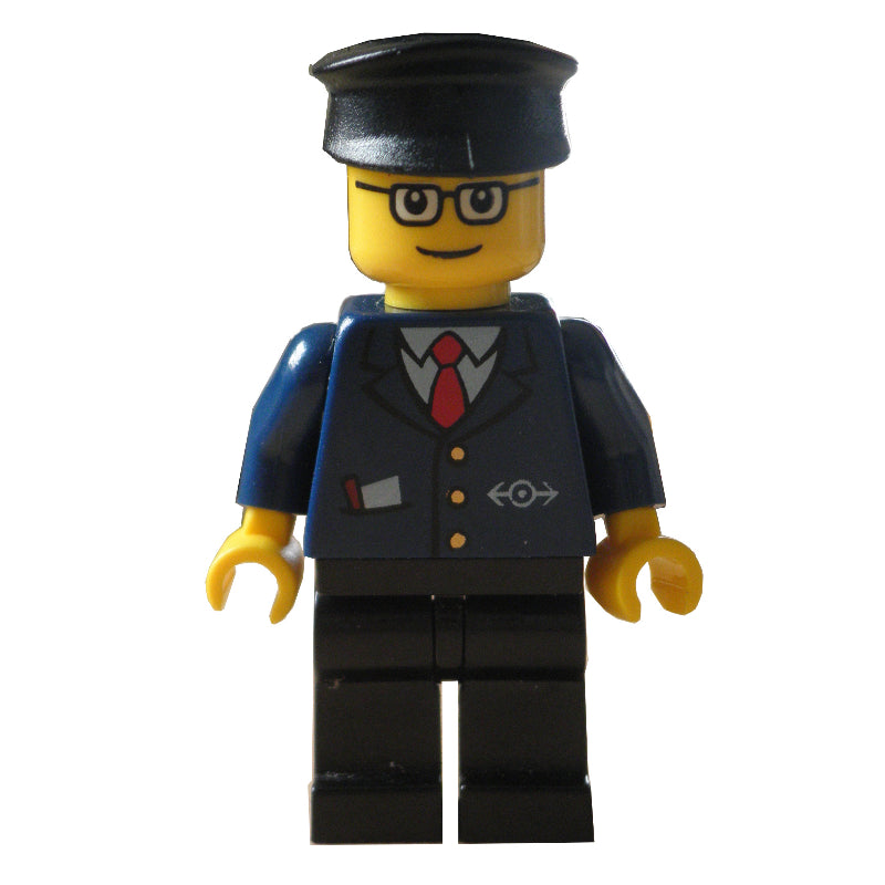 fig-004755 – Conductor - Dark Blue Jacket, Black Legs, Black Hat