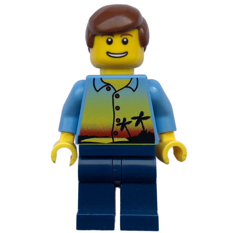 fig-004770 – Man - Hawaiian Shirt, Dark Blue Legs