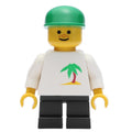 fig-004786 – Kid - White Torso, Green Legs, Green Cap